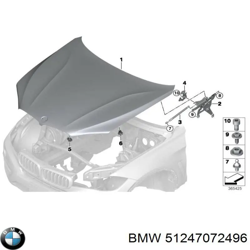 51247072496 BMW Pára-choque (grade de proteção) de tampa de porta-malas (de 3ª/5ª porta traseira)