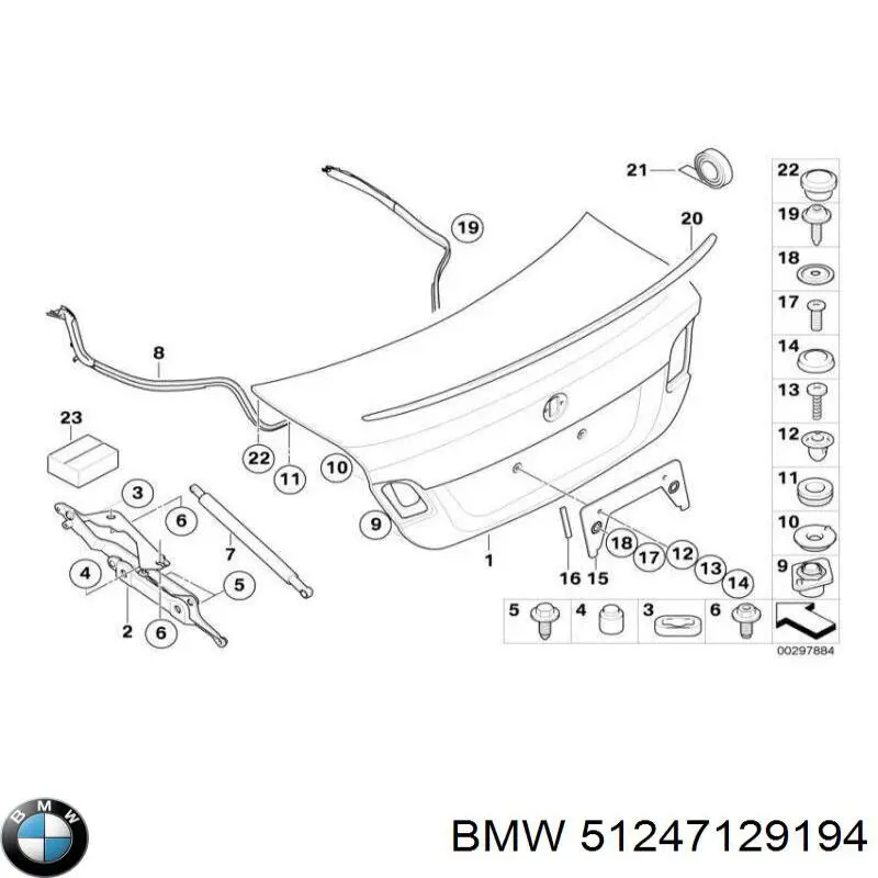51247129194 BMW Amortecedor de tampa de porta-malas (de 3ª/5ª porta traseira)