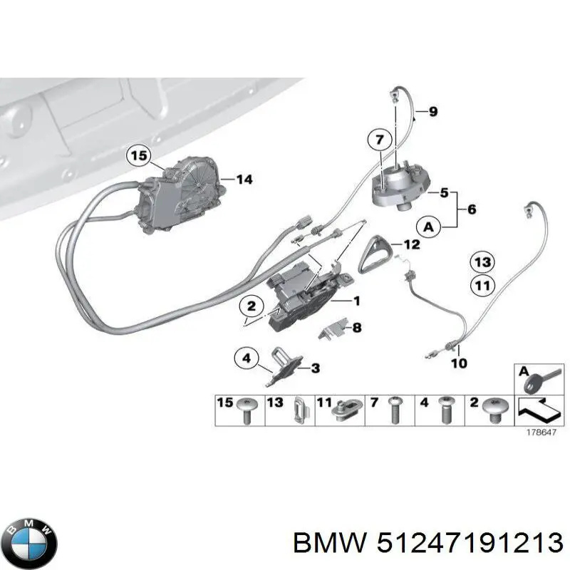 51247191213 BMW Motor (válvula) de fechamento do porta-malas