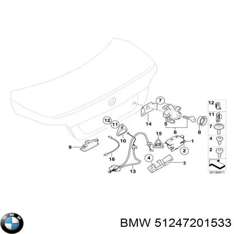 Trinco de fecho de porta-malas (de 3ª/5ª porta traseira) para BMW 5  E60
