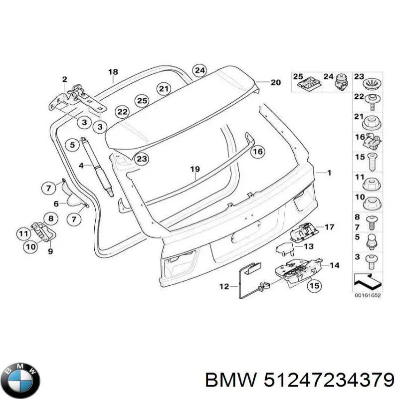 51247234379 BMW Fecho de tampa de porta-malas (de 3ª/5ª porta traseira)