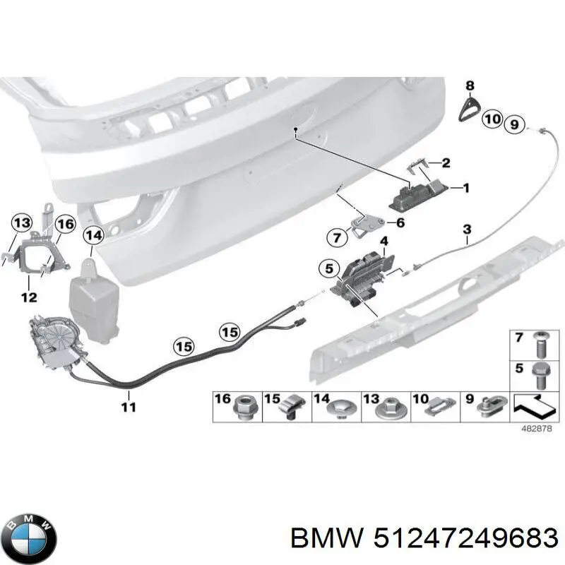 Compre 51247249683 BMW Cabo/pedal de gás (de acelerador)
