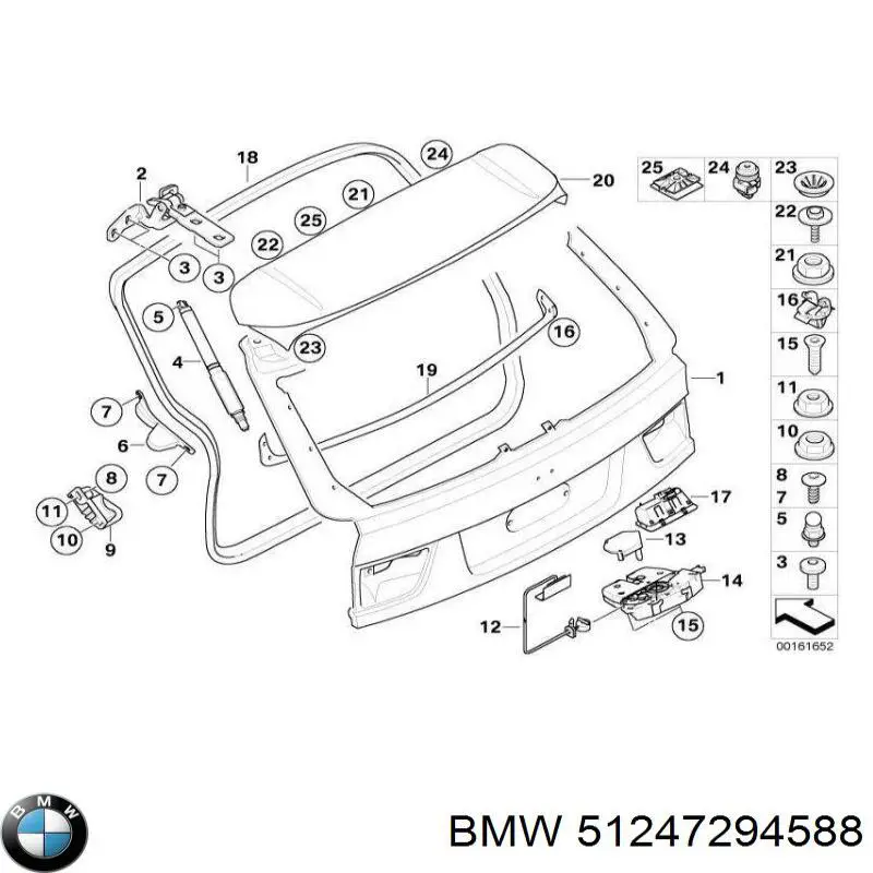 Amortecedor de tampa de porta-malas (de 3ª/5ª porta traseira) BMW 51247294588 preço, a partir de 93,00 USD