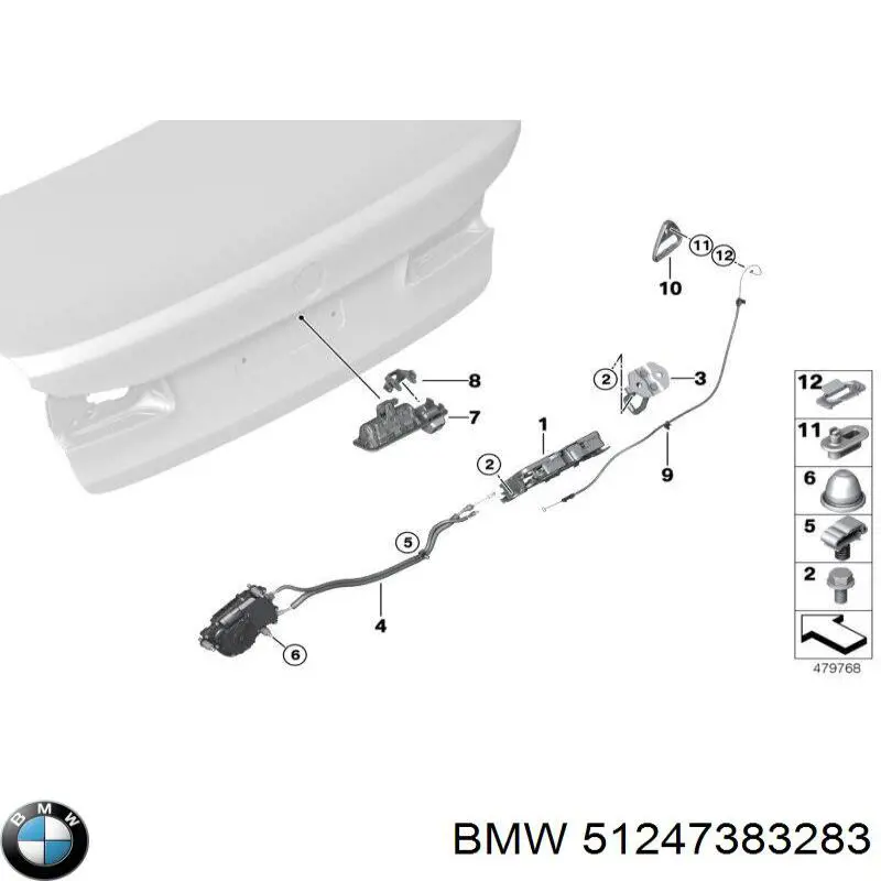 51247383283 BMW Fecho de tampa de porta-malas (de 3ª/5ª porta traseira)