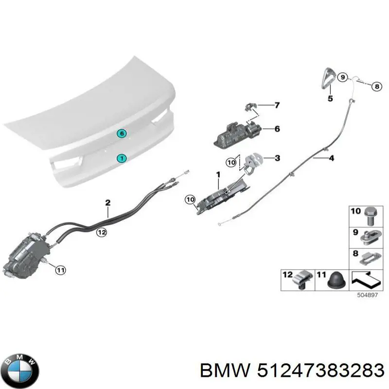 Fecho de tampa de porta-malas (de 3ª/5ª porta traseira) BMW 51247383283 preço, a partir de 131,84 USD