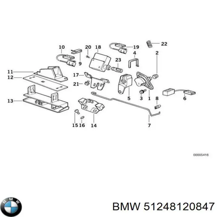 Fecho de tampa de porta-malas (de 3ª/5ª porta traseira) BMW 51248120847 preço, a partir de 100,47 USD