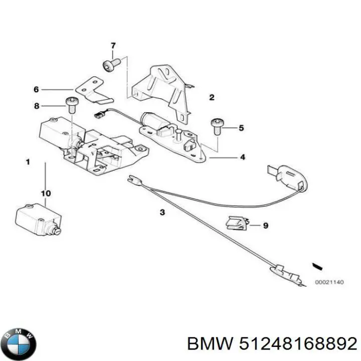 51248168892 BMW Fecho de tampa de porta-malas (de 3ª/5ª porta traseira)