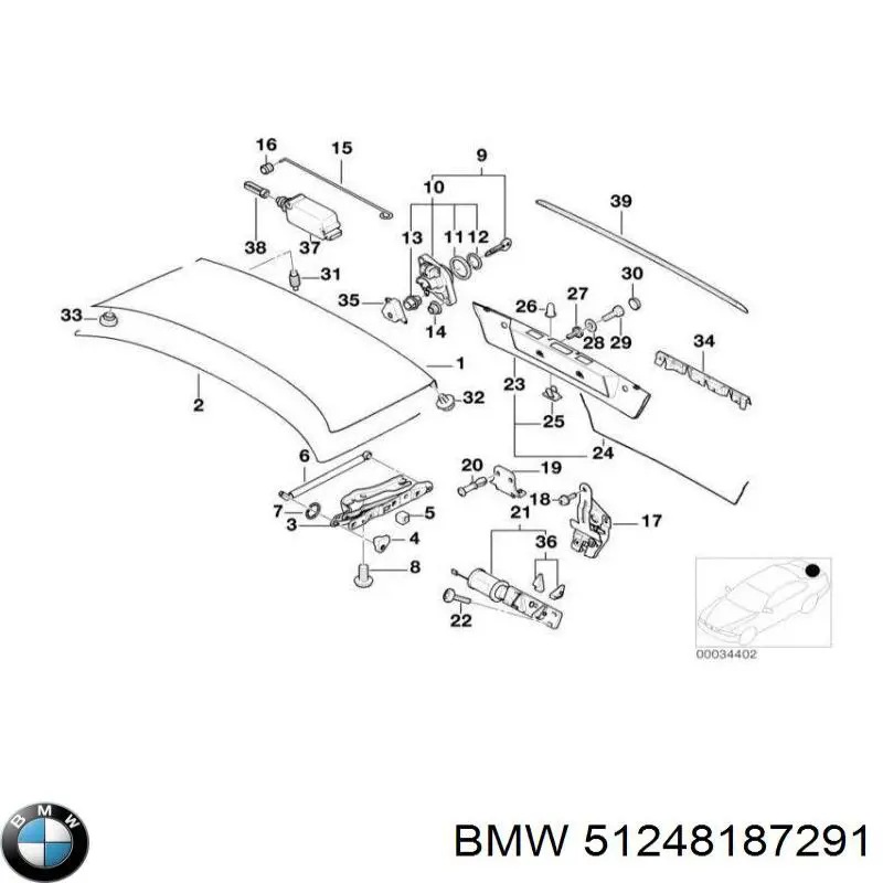 Compre 51248187291 BMW Pára-choque (grade de proteção) de tampa de porta-malas (de 3ª/5ª porta traseira)