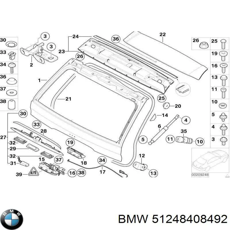 Compre 51248408492 BMW Fecho de tampa de porta-malas (de 3ª/5ª porta traseira)