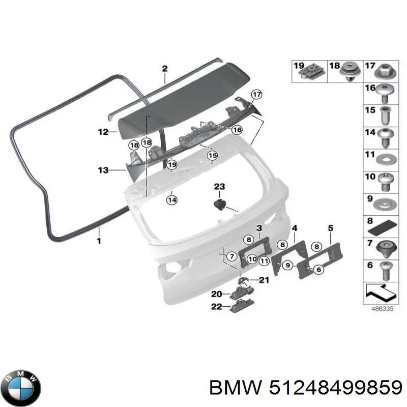 51248499859 BMW Spoiler de porta-malas (de 3ª/5ª porta traseira)