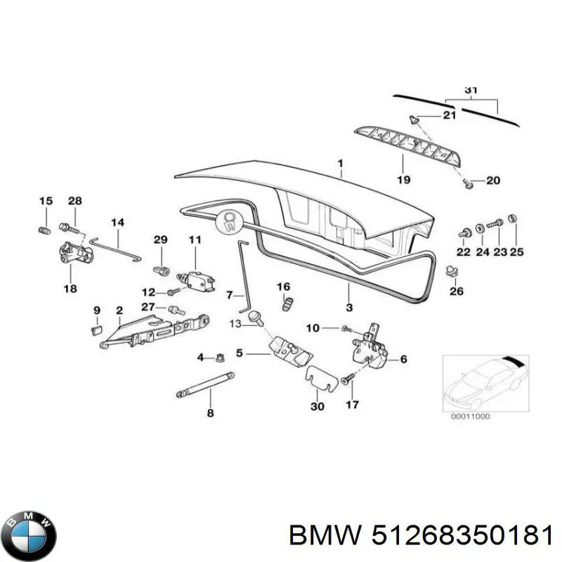 Compre 51268350181 BMW Motor acionador de abertura/fechamento de porta-malas (de 3ª/5ª porta traseira)
