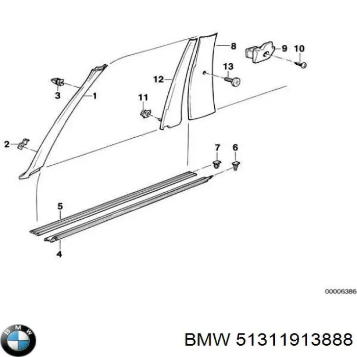 Compre 51311913888 BMW Compactador de vidro traseiro