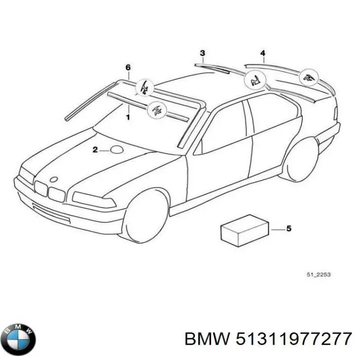 Compre 51311977277 BMW Moldura de vidro traseiro