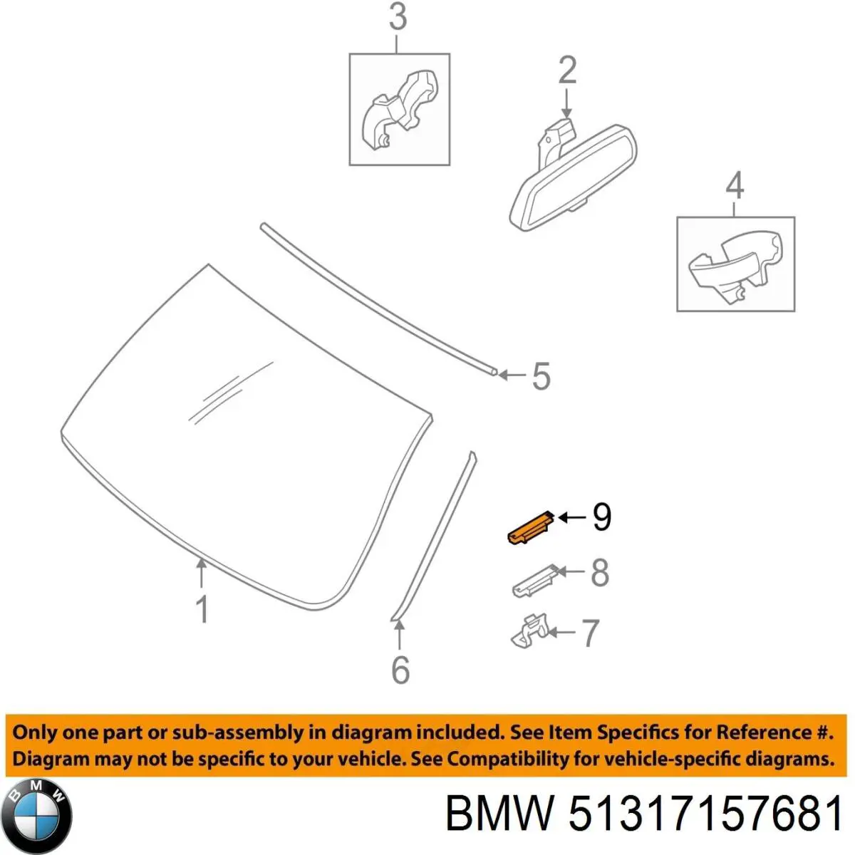 Vedação de pára-brisas superior BMW 51317157681 preço, a partir de 30,72 USD