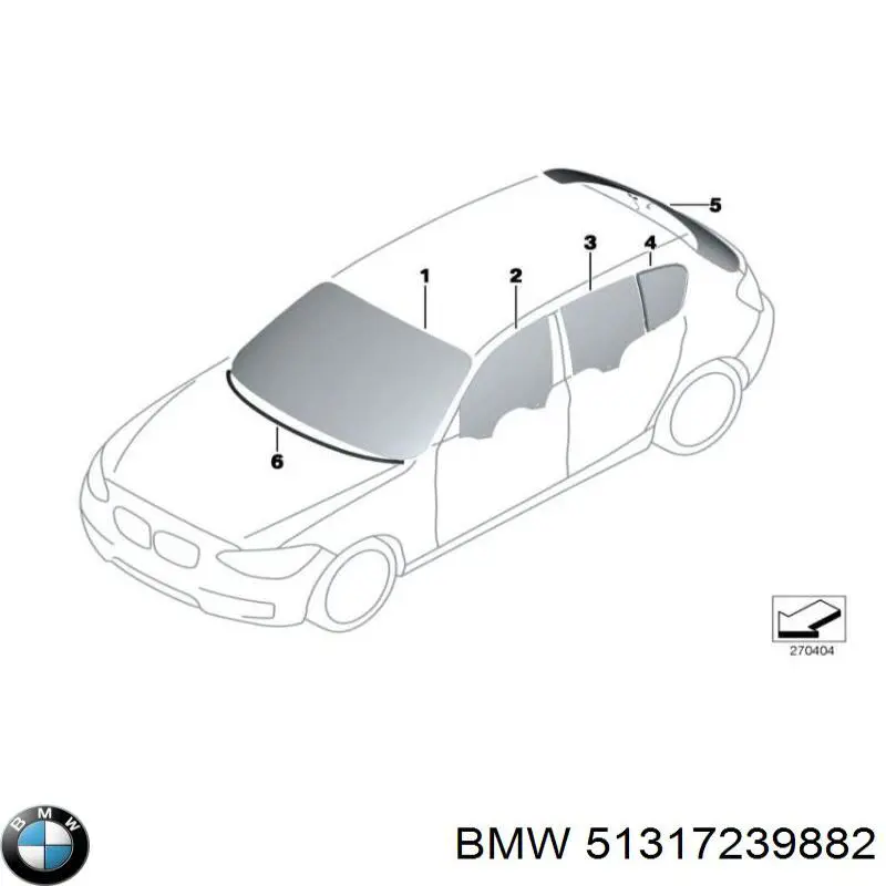 51317239882 BMW Vidro de porta-malas de 3ª/5ª porta traseira (de tampa de alcapão)