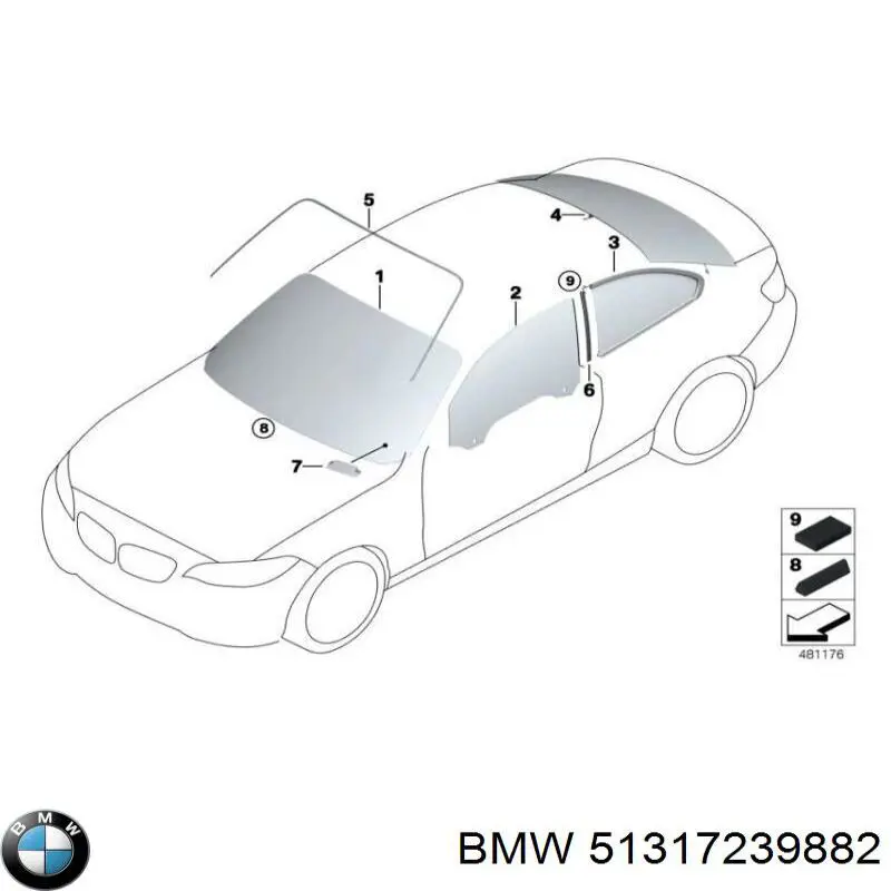 Vidro de porta-malas de 3ª/5ª porta traseira (de tampa de alcapão) BMW 51317239882 preço, a partir de 345,57 USD