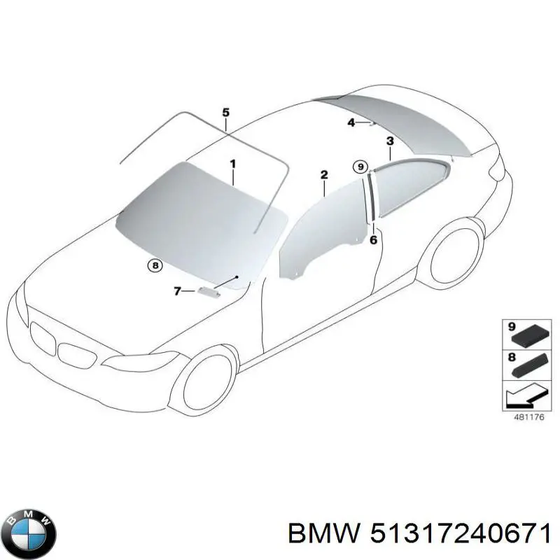 51317240671 BMW Moldura de pára-brisas