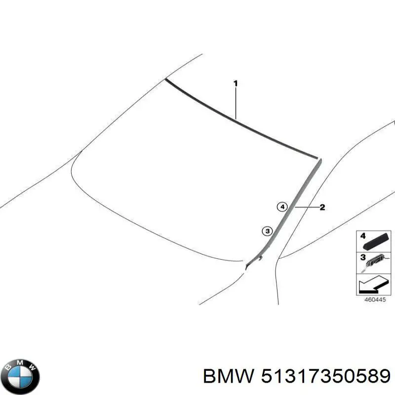 51317350589 BMW Moldura de pára-brisas