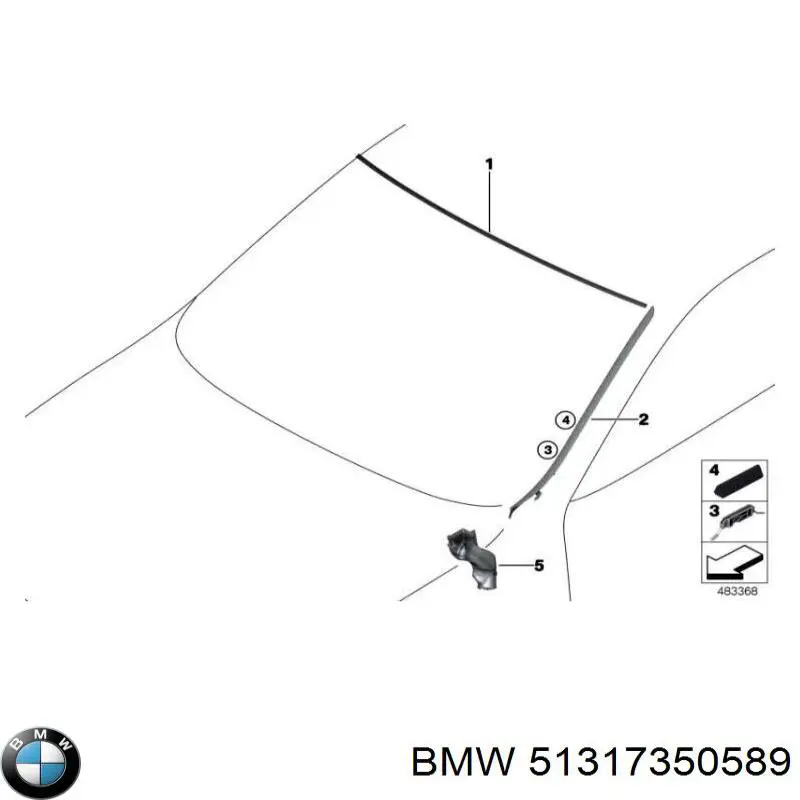 Moldura de pára-brisas BMW 51317350589 preço, a partir de 42,60 USD