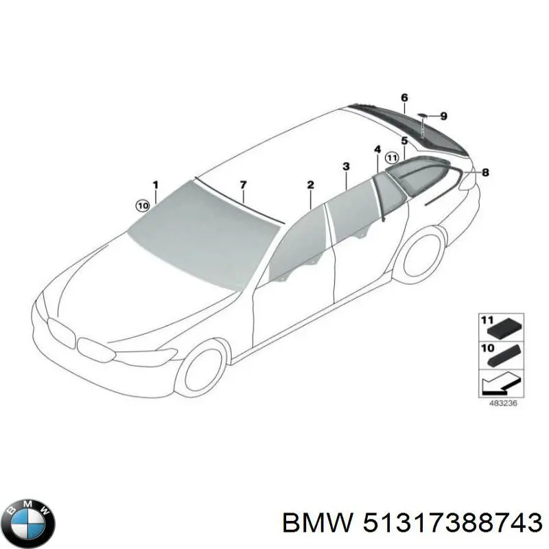 Pára-brisas para BMW 5  G31