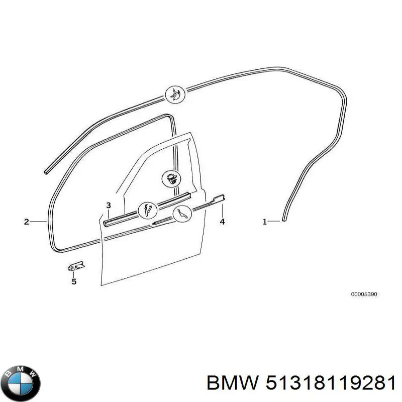 Moldura de vidro traseiro BMW 51318119281 preço, a partir de 139,48 USD