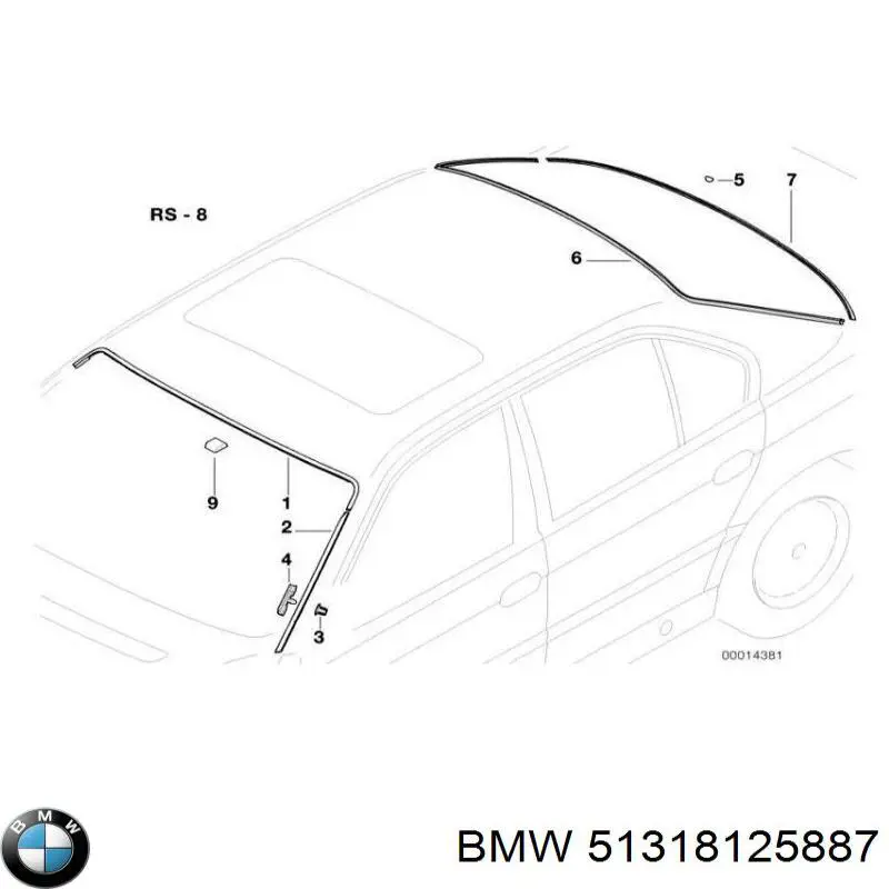 Vedação de pára-brisas superior BMW 51318125887 preço, a partir de 51,11 USD