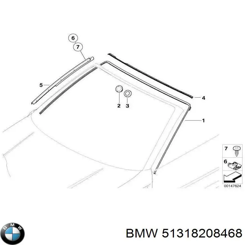 Moldura superior de pára-brisas BMW 51318208468 preço, a partir de 69,18 USD
