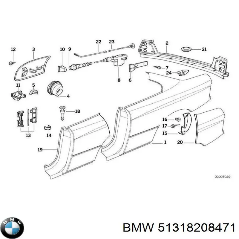 Compre 51318208471 BMW Moldura de vidro traseiro