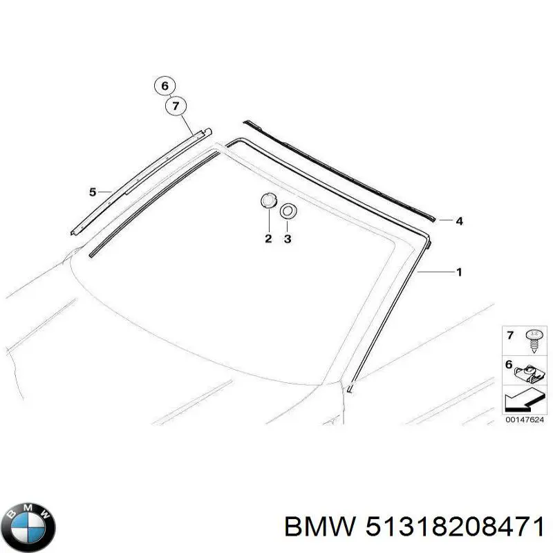 Moldura de vidro traseiro BMW 51318208471 preço, a partir de 163,88 USD