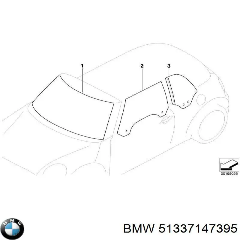 51337147395 BMW Vidro da porta dianteira esquerda