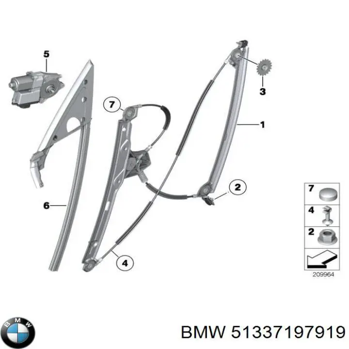 Mecanismo de acionamento de vidro da porta dianteira esquerda BMW 51337197919 preço, a partir de 121,61 USD