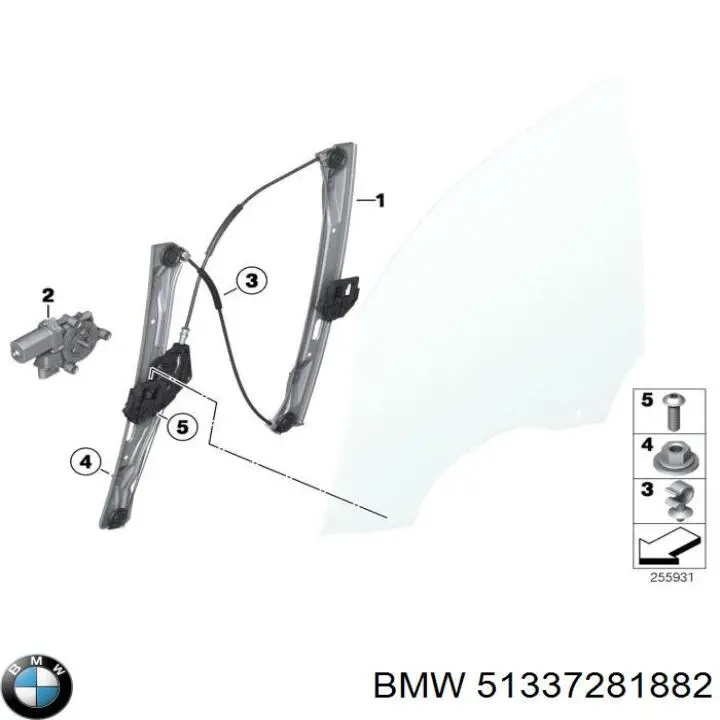 Mecanismo de acionamento de vidro da porta dianteira direita BMW 51337281882 preço, a partir de 105,65 USD