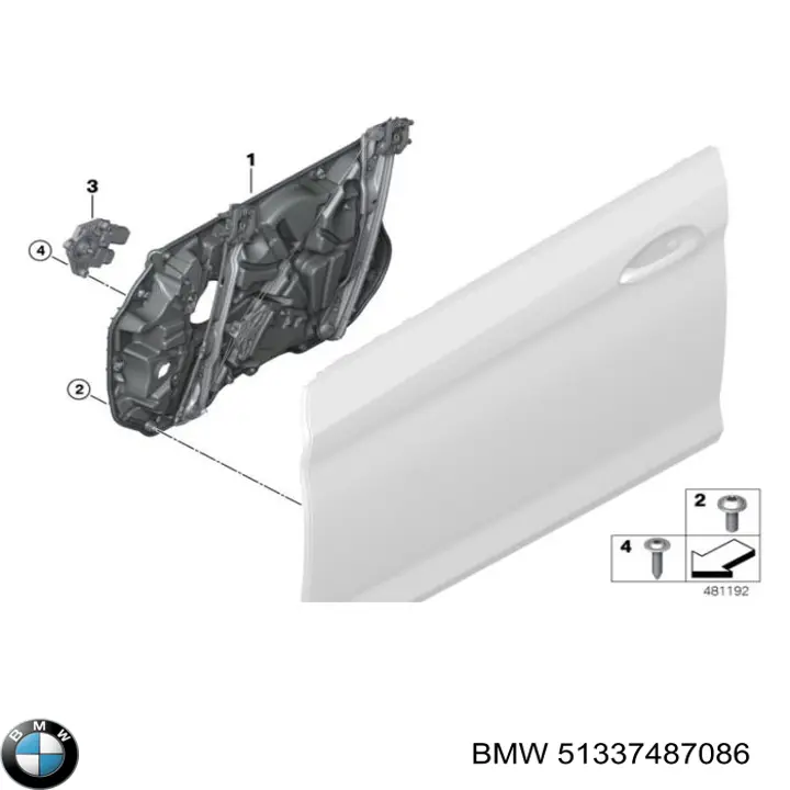51337487086 BMW Mecanismo de acionamento de vidro da porta dianteira direita