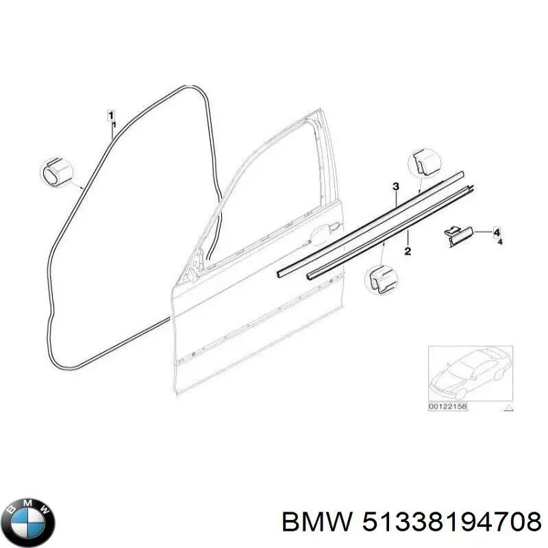 Moldura de vidro deslizante da porta dianteira direita BMW 51338194708 preço, a partir de 53,35 USD