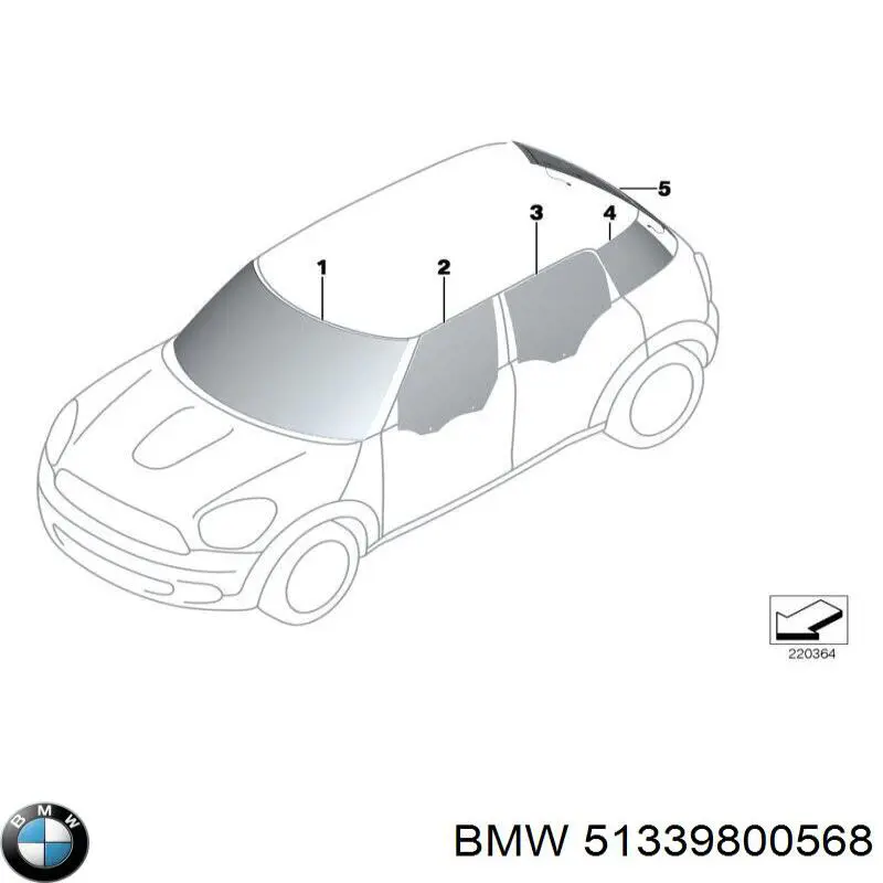 51339800568 BMW Vidro da porta dianteira direita
