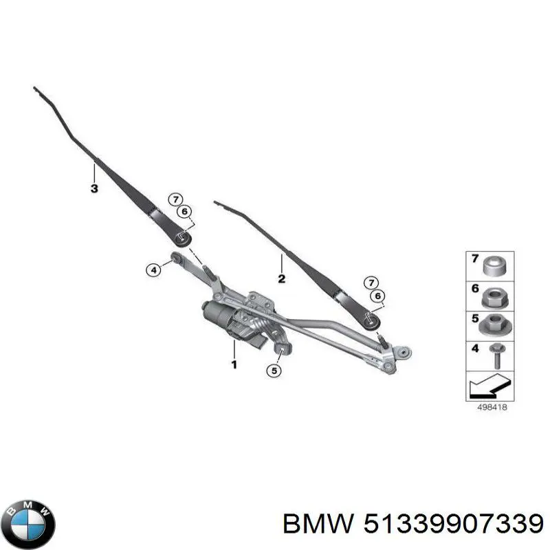 51339907339 BMW Porca de fixação de tubo de admissão do silenciador (de calças)