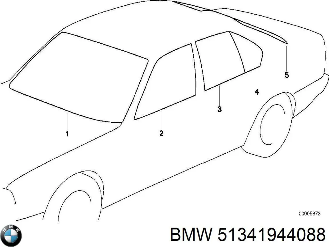 51341944088 BMW Vidro da porta traseira direita