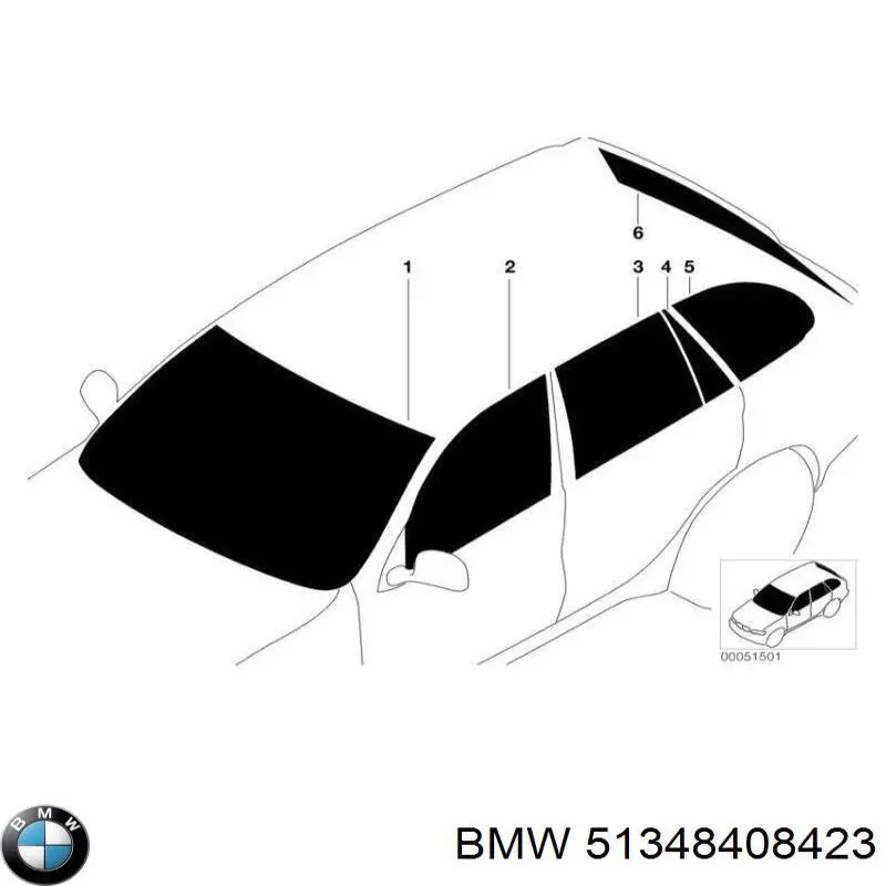 Vidro de janelo da porta traseira esquerda BMW 51348408423 preço, a partir de 135,52 USD