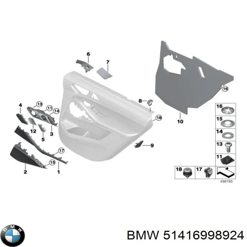 51416998924 BMW Tampão de fundo de carroçaria