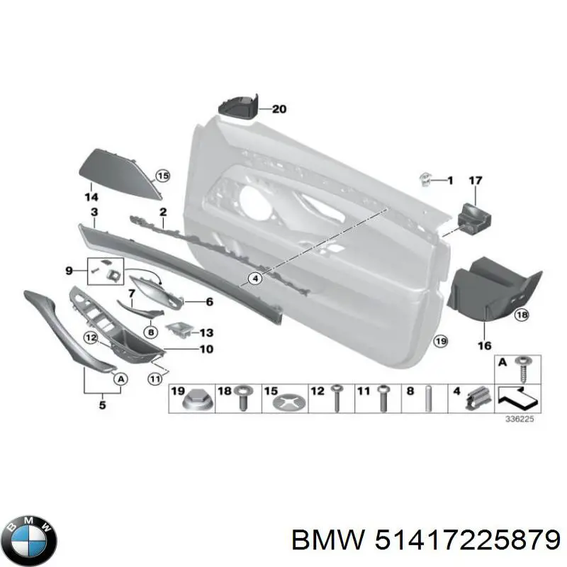 51417225879 BMW Maçaneta interna esquerda da porta dianteira