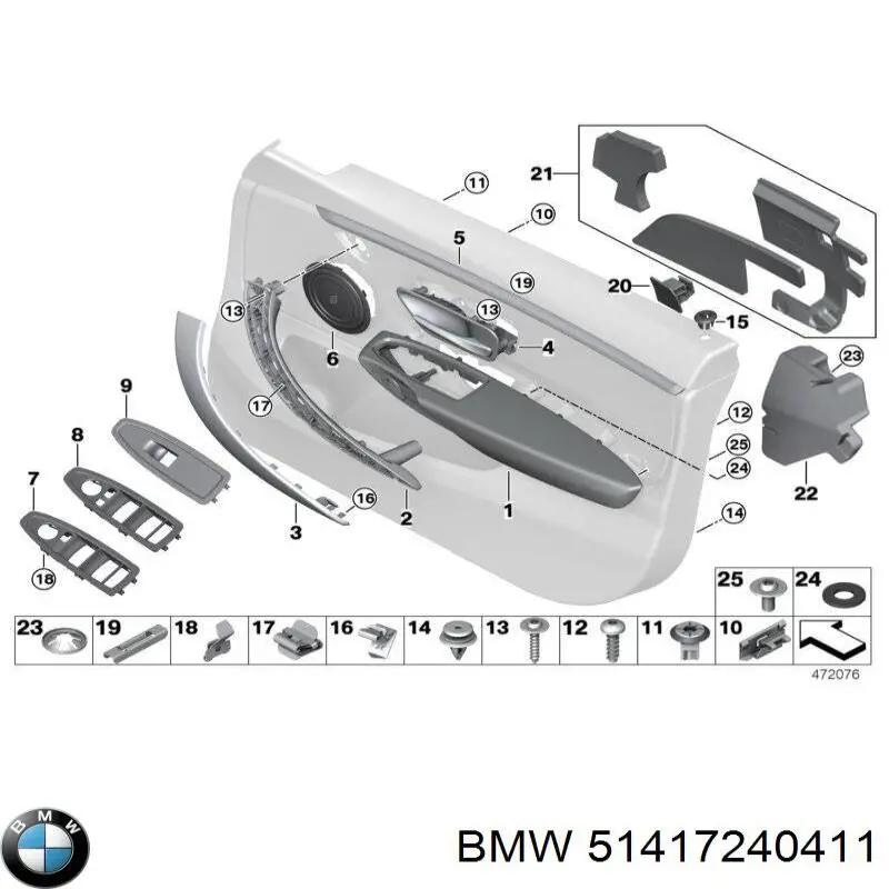 Maçaneta interna dianteira/traseira da porta esquerda BMW 51417240411 preço, a partir de 42,56 USD