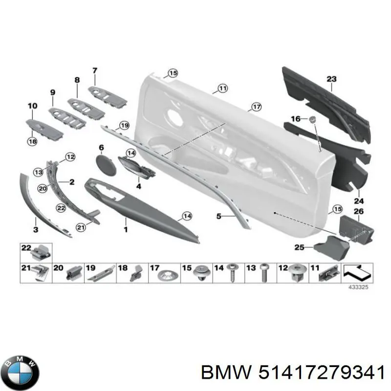 51417279341 BMW Maçaneta externa dianteira/traseira da porta esquerda