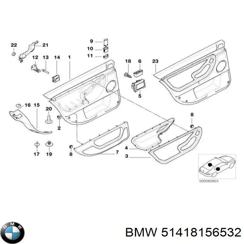 Maçaneta interna da porta dianteira BMW 51418156532 preço, a partir de 1,47 USD