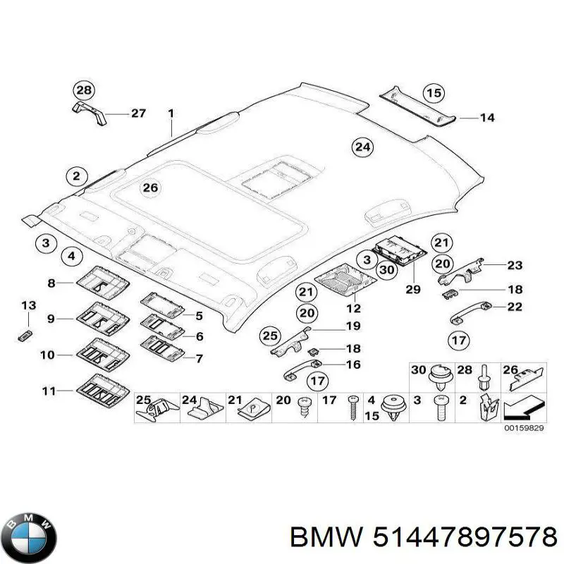 Revestimento do teto para BMW 5  E60