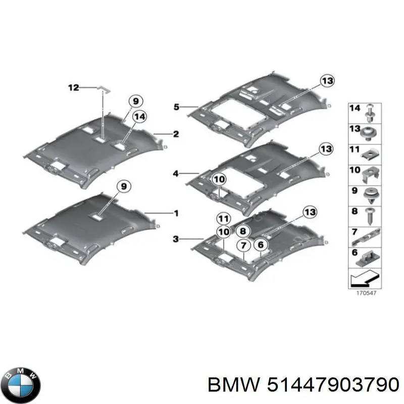 Revestimento do teto BMW 51447903790 preço, a partir de 1827,33 USD