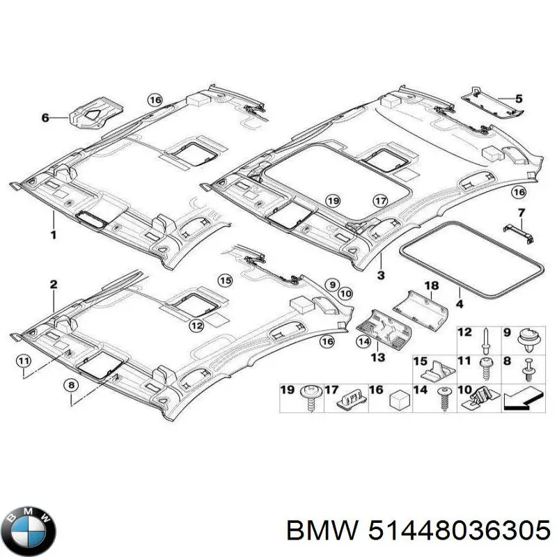 51448036305 BMW Revestimento do teto