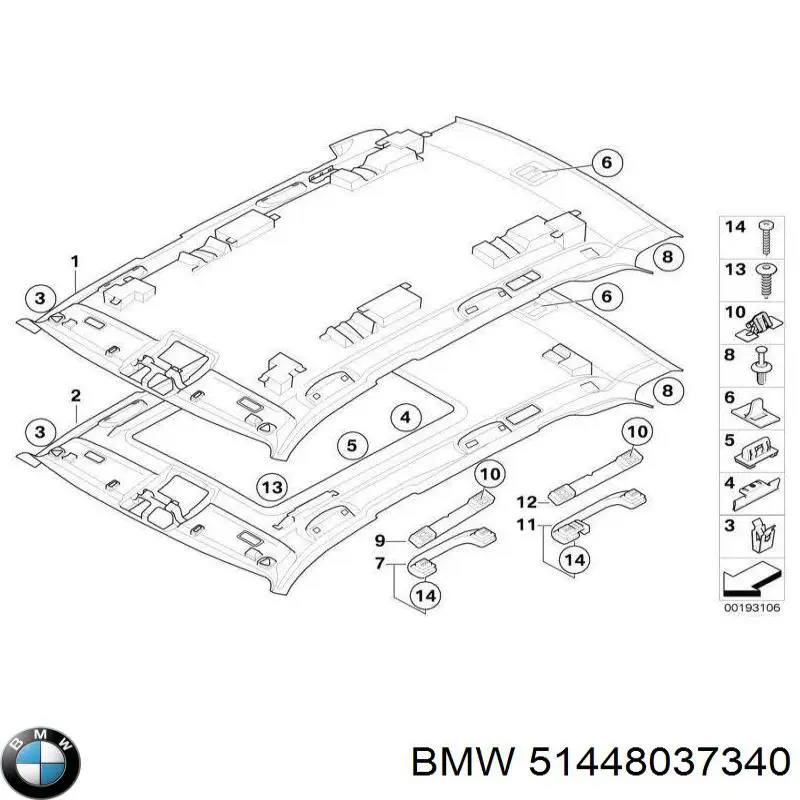 Revestimento do teto para BMW X5  E70
