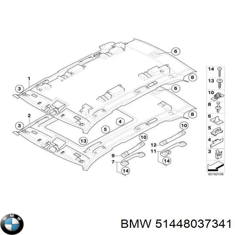 51448037341 BMW Revestimento do teto