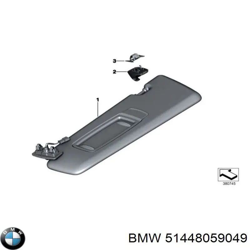 Pala contra o sol BMW 51448059049 preço, a partir de 83,43 USD