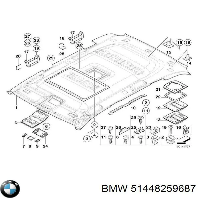 Revestimento do teto para BMW X5  E53